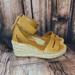 Franco Clemens Raffia Espadrille Wedge Sandal Size 8m